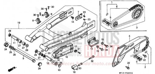 BRAS OSCILLANT/CARTER DE CHAINE XRV750P de 1993